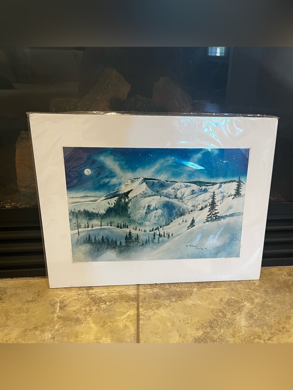 Michael Kerby Spanish Peak 1999 watercolor print.